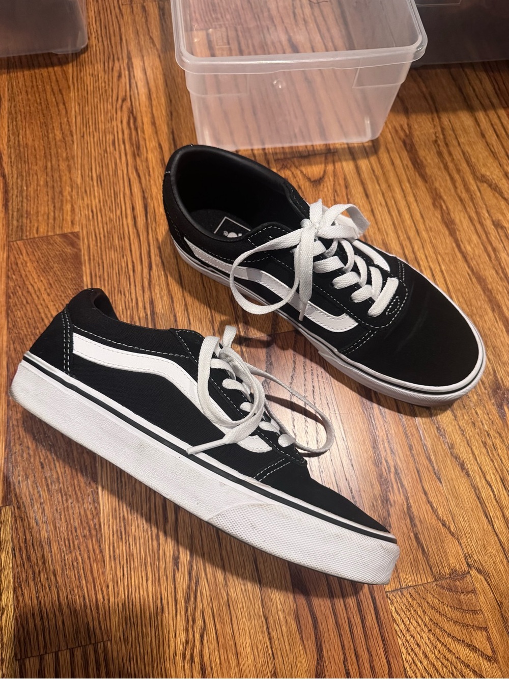 Vans Black and White Low-Top Skate Sneakers